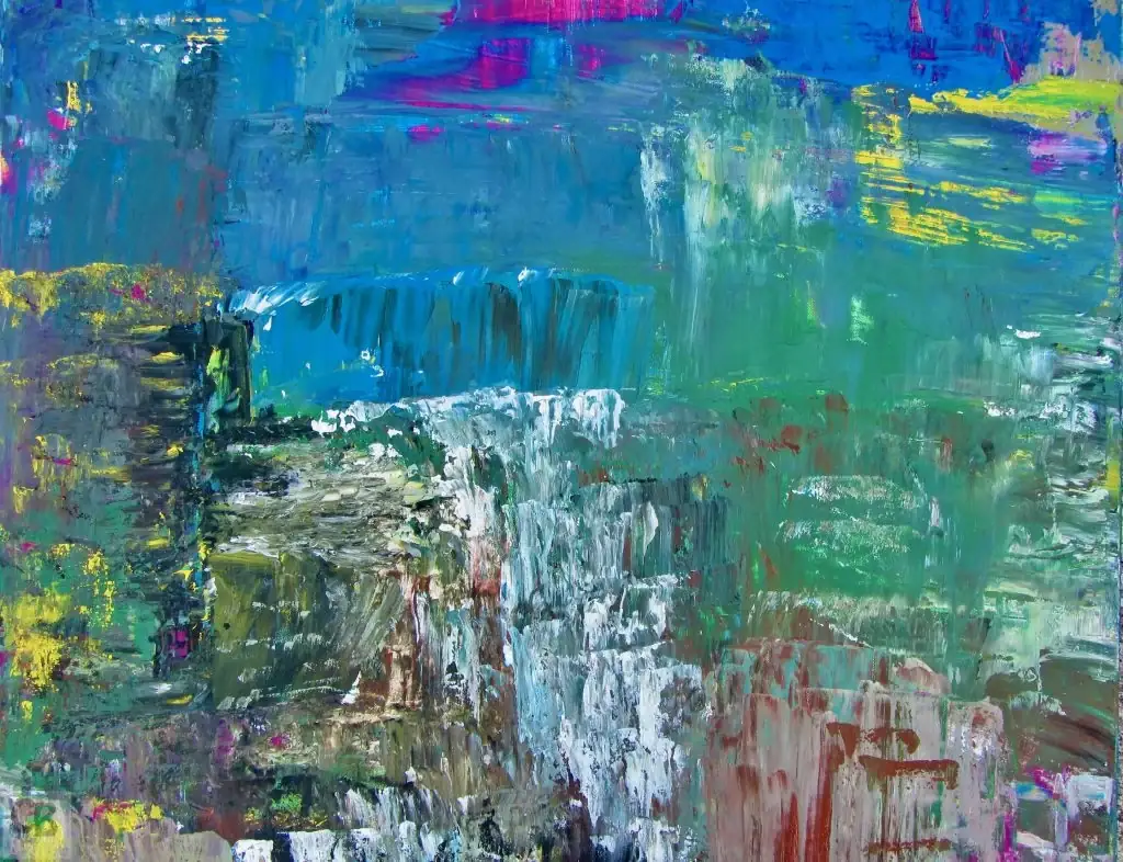 Wasserfall 80×80 Leinwand/Acryl