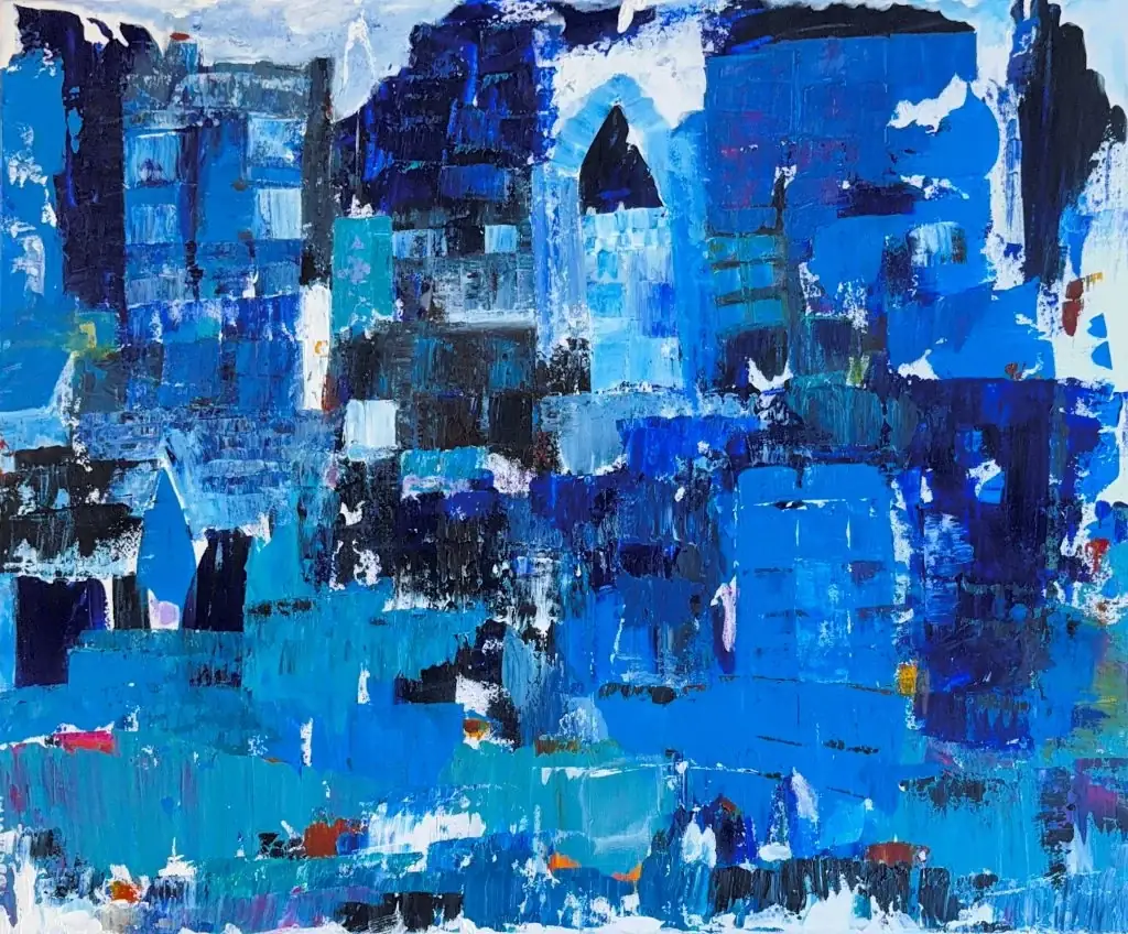 Winterstadt 80×100 Acryl