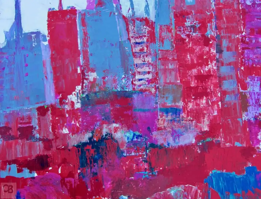 Sommerstadt 100×100 Leinwand/Acryl