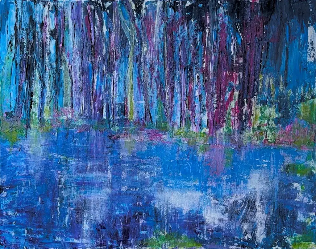 Waldspiegelung 80×100 Acryl